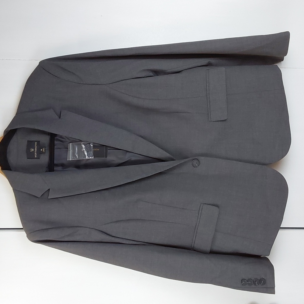 Worthington| Womens Admiral Gray Suit Coat Blazer Neutral Minimalist Sz.18